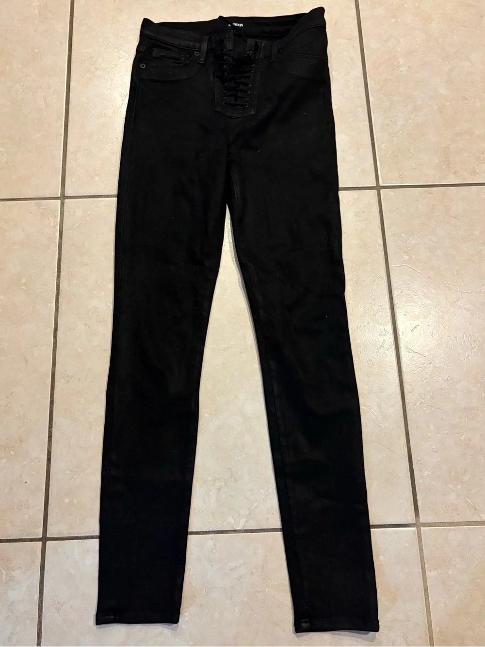 Hudson Jeans Black Lace-Up Skinny Jeans size 27